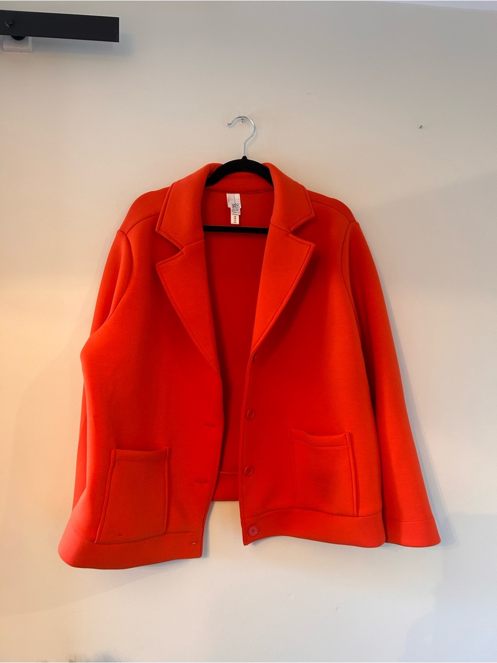 Women's Orange Single-Breasted Blazer Jacket